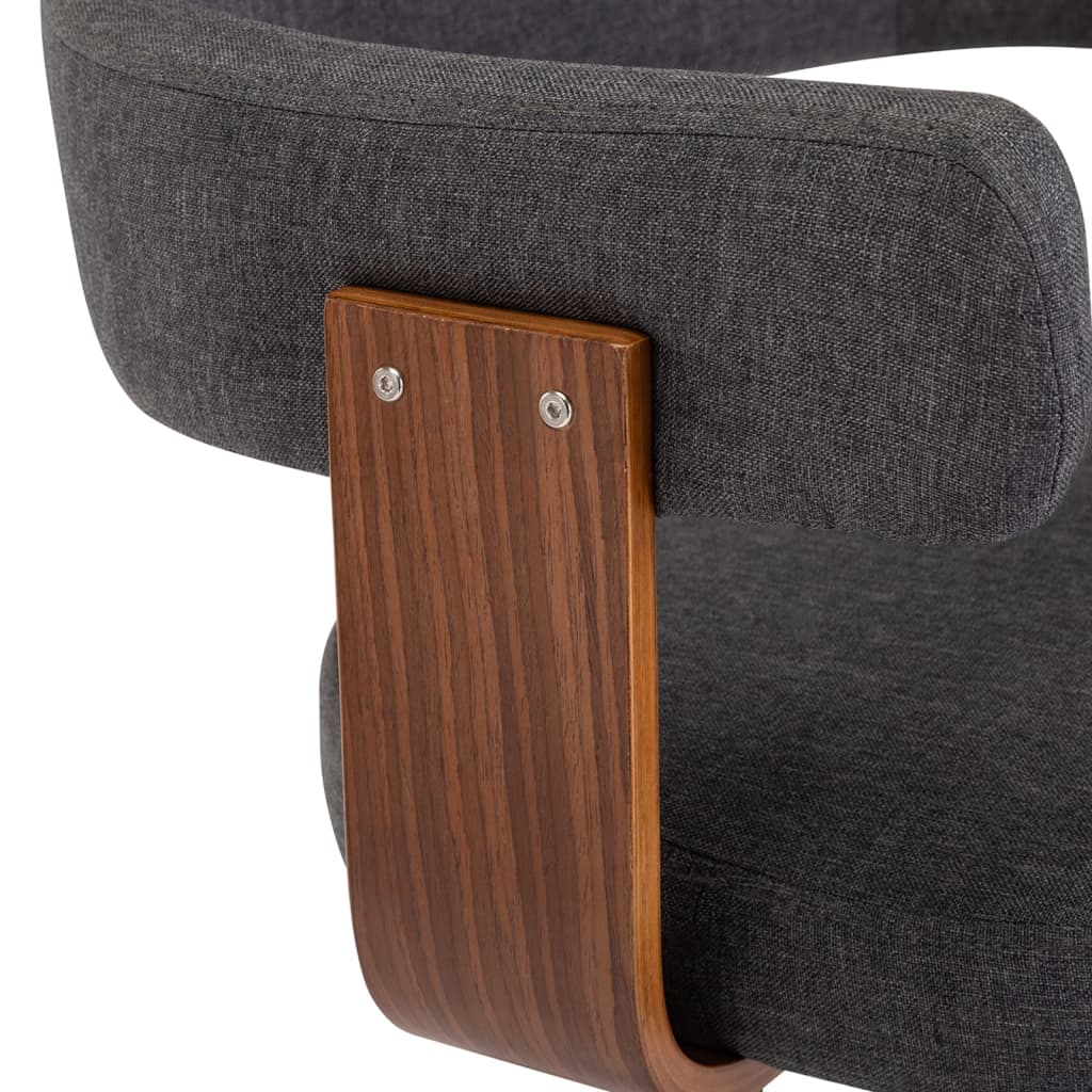 vidaXL Barové stoličky 2 ks tmavosivé ohýbané drevo a látka