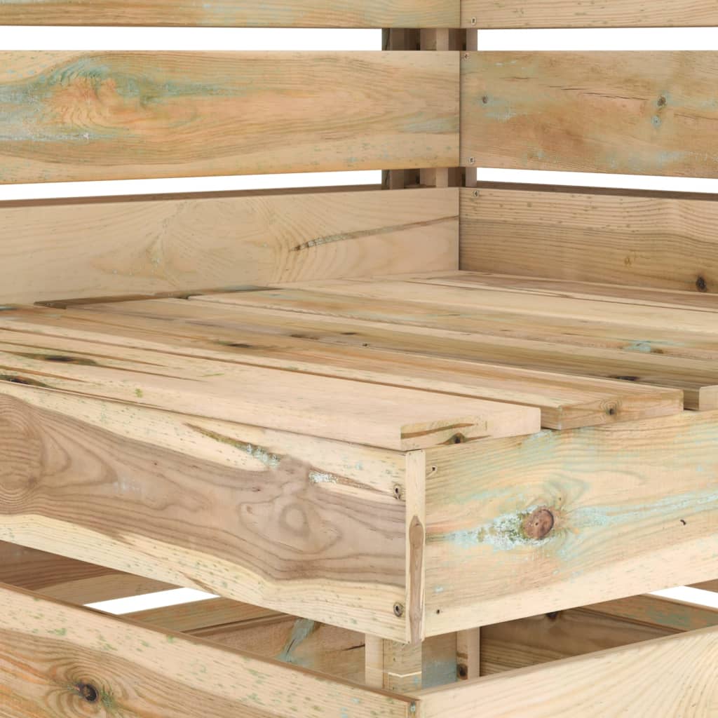 vidaXL 9-dielna záhradná sedacia súprava zelené impregnované drevo