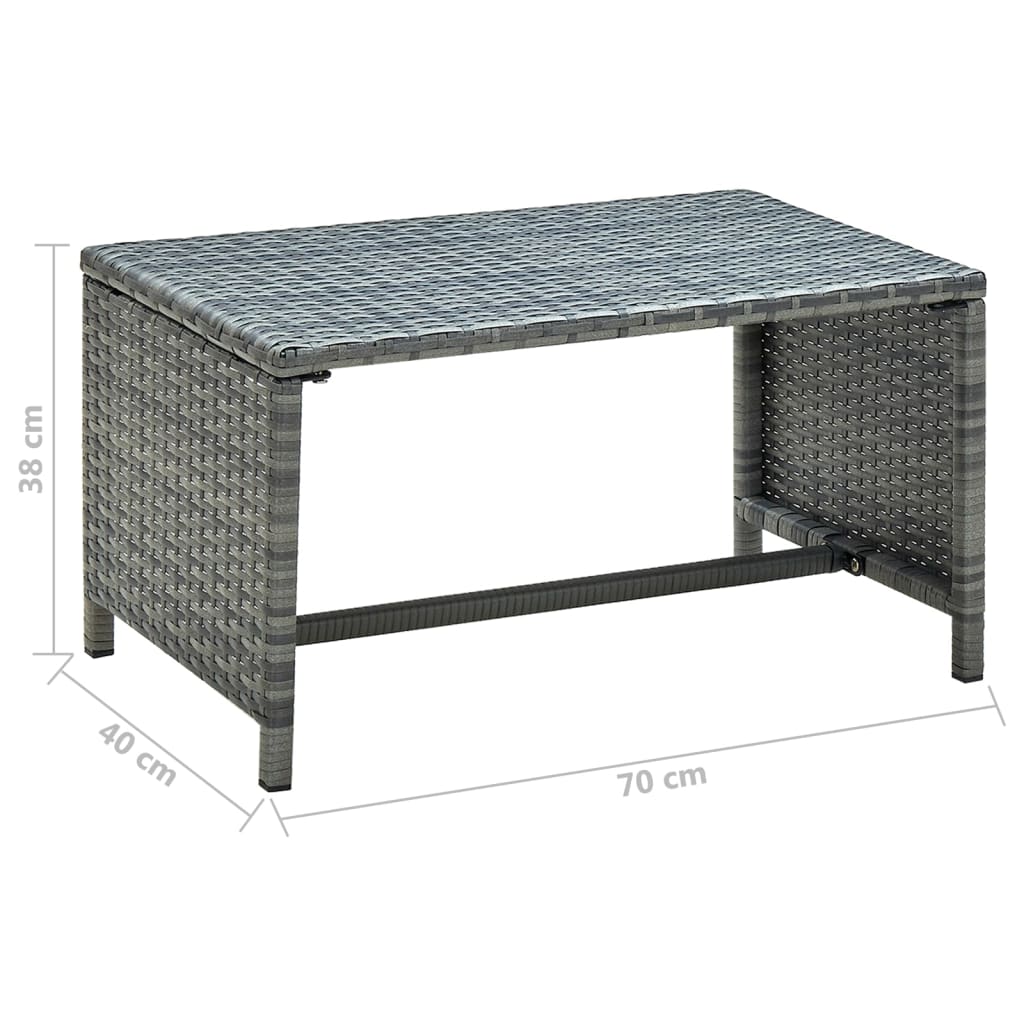 vidaXL Konferenčný stolík antracitový 70x40x38 cm polyratan
