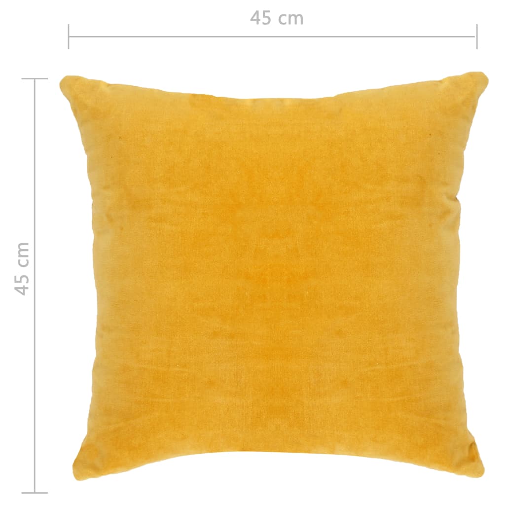 vidaXL Vankúše bavlnené zamatové 2 ks 45x45 cm žlté