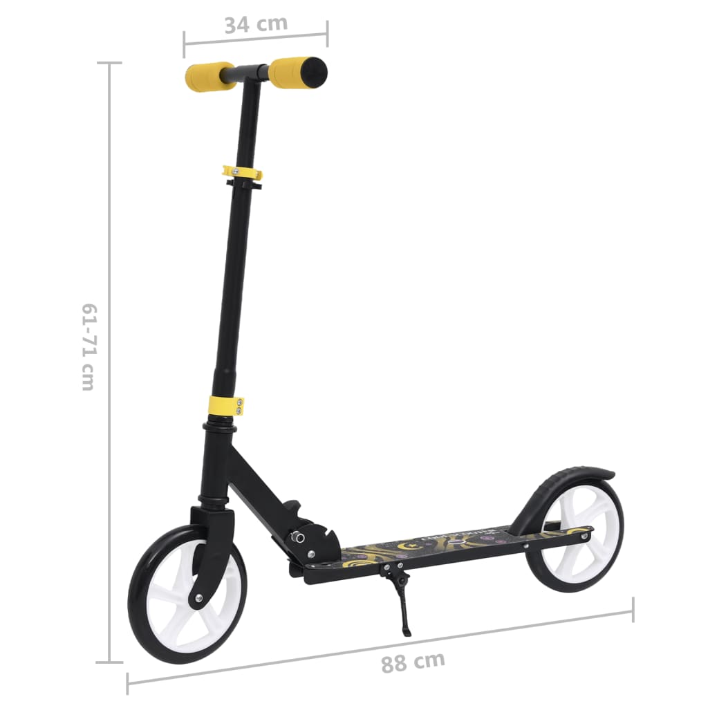 vidaXL 2-kolesová detská kolobežka s nastaviteľnými riadidlami žltá