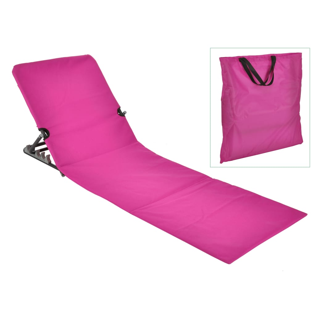 HI Skladacie plážové lehátko ružové PVC