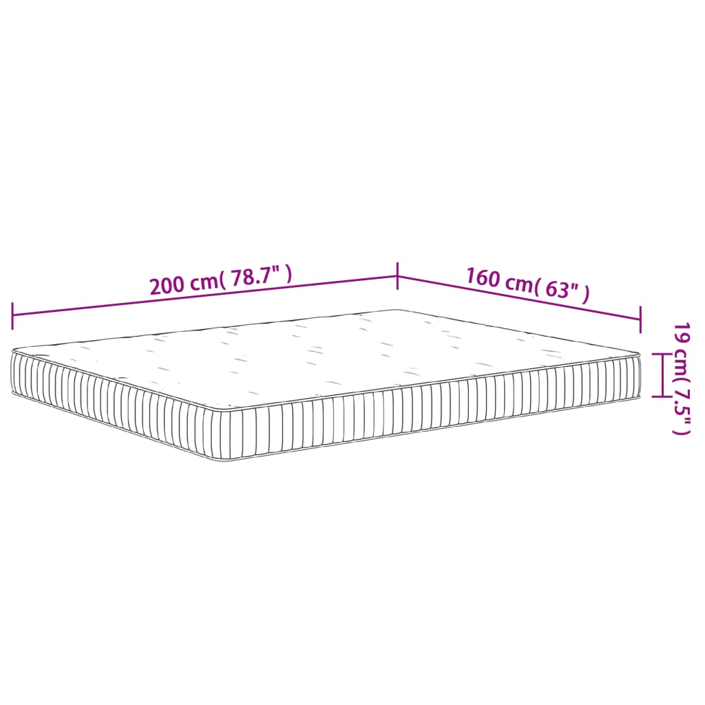 vidaXL Taštičkový pružinový matrac stredne tvrdý 160x200 cm