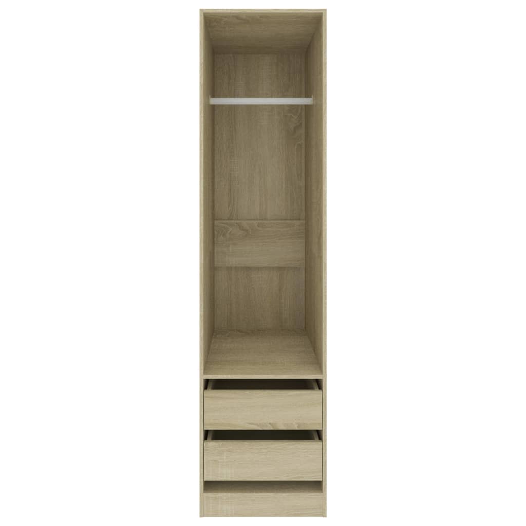 vidaXL Šatník so zásuvkami, dub sonoma 50x50x200 cm, kompozitné drevo