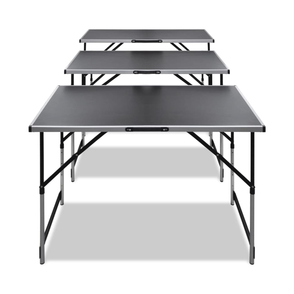 vidaXL Tapetovací stôl 3 ks, skladací, nastaviteľná výška