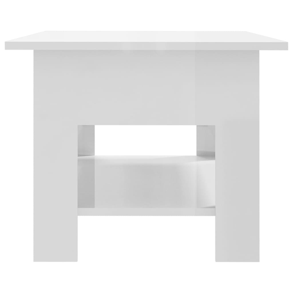 vidaXL Konferenčný stolík lesklý biely 102x55x42 cm drevotrieska