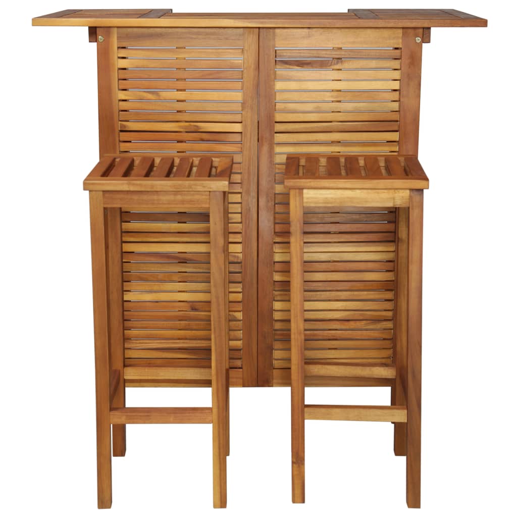 vidaXL 3-dielna súprava barového stola a stoličiek masívne akáciové drevo