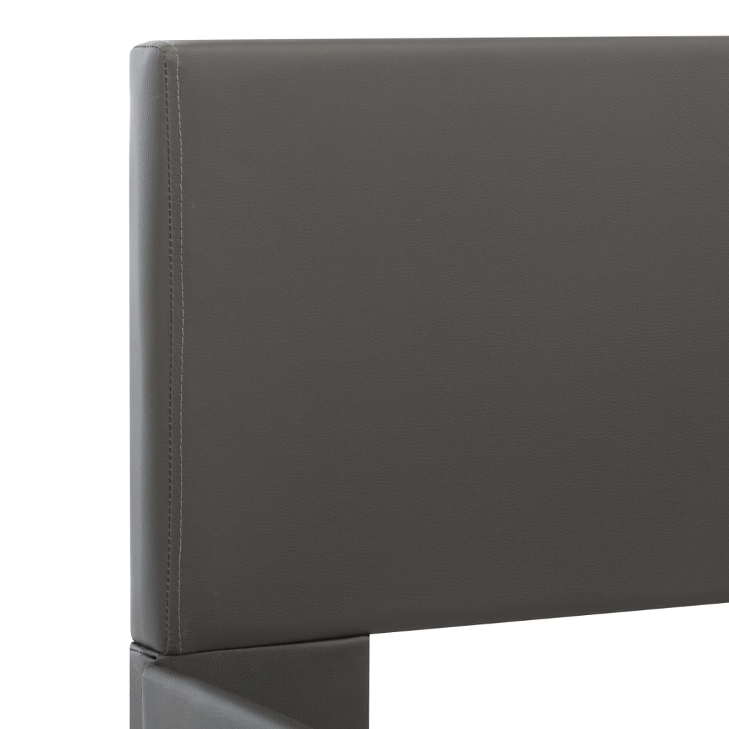 vidaXL Posteľný rám s LED, sivý, umelá koža 140x200 cm