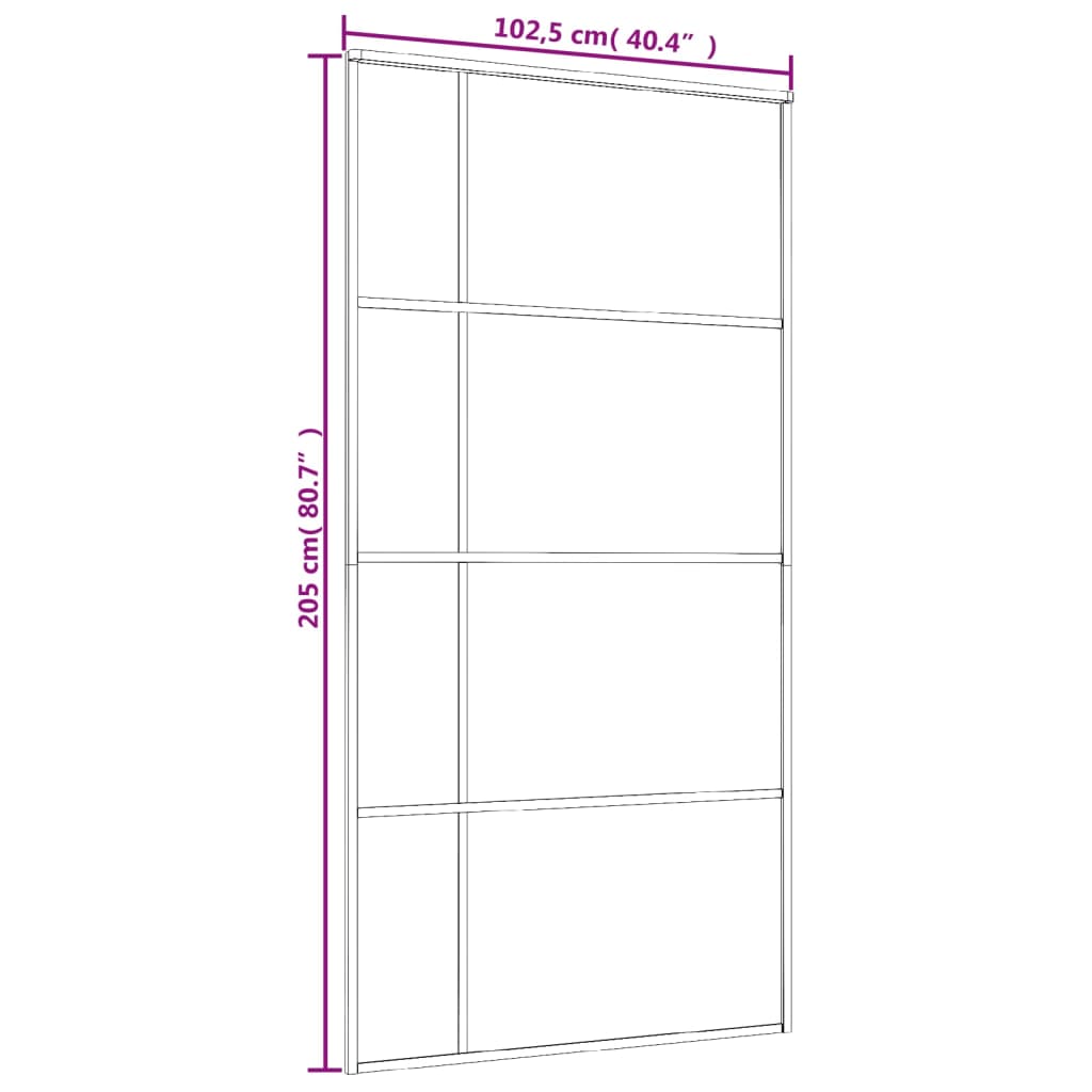 vidaXL Posuvné dvere nepriehľadné ESG sklo a hliník 102,5x205cm čierne