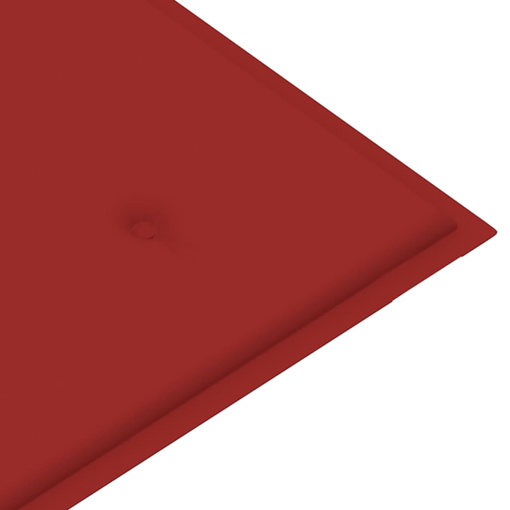 vidaXL Záhradná lavička s červenou podložkou 120 cm tíkový masív