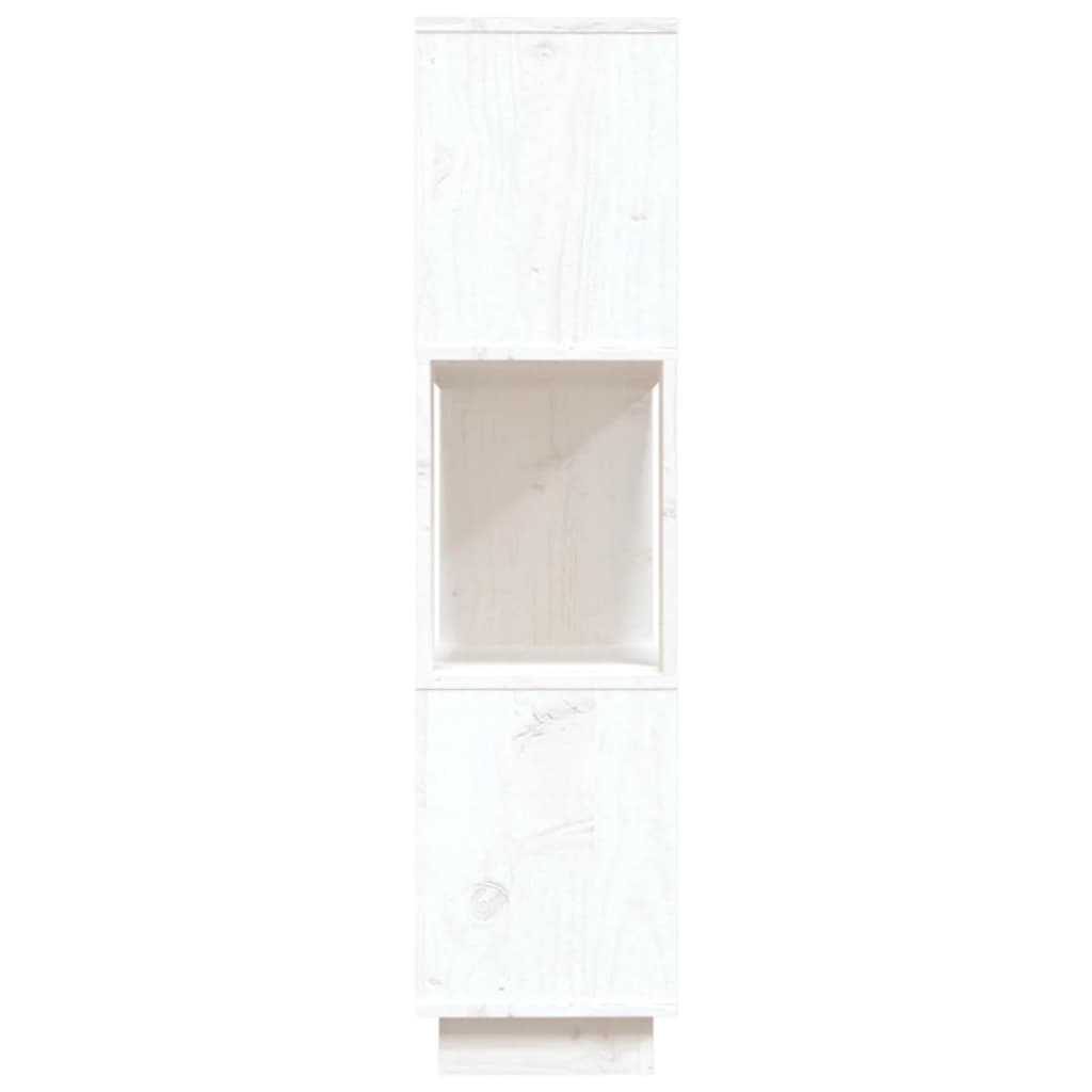vidaXL Knižnica/deliaca stena biela 80x25x101 cm masívna borovica