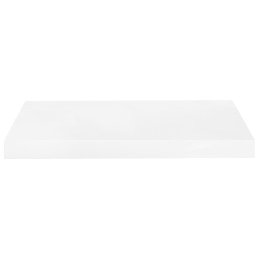 vidaXL Plávajúca nástenná polica, lesklá biela 50x23x3,8 cm, MDF