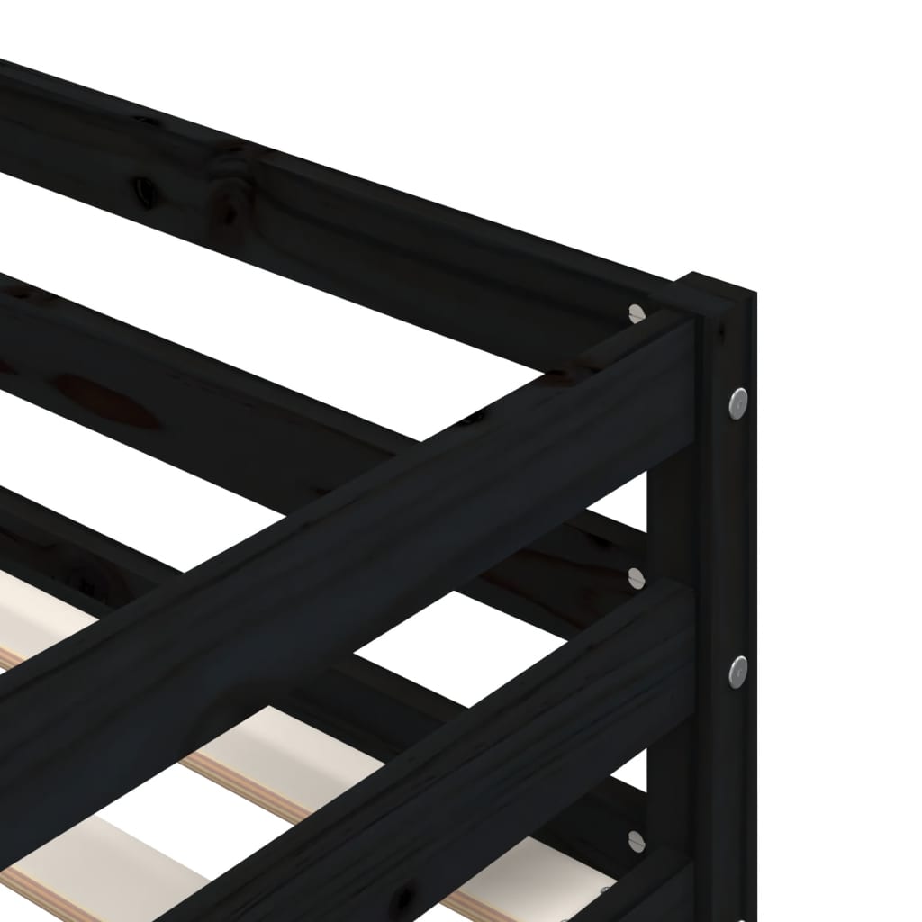 vidaXL Poschodová posteľ čierna 90x190 cm borovicový masív