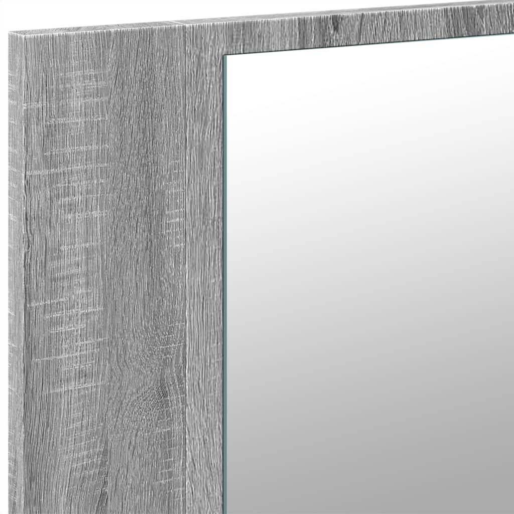 vidaXL LED kúpeľňová zrkadlová skrinka sivá sonoma 90x12x45 cm akryl
