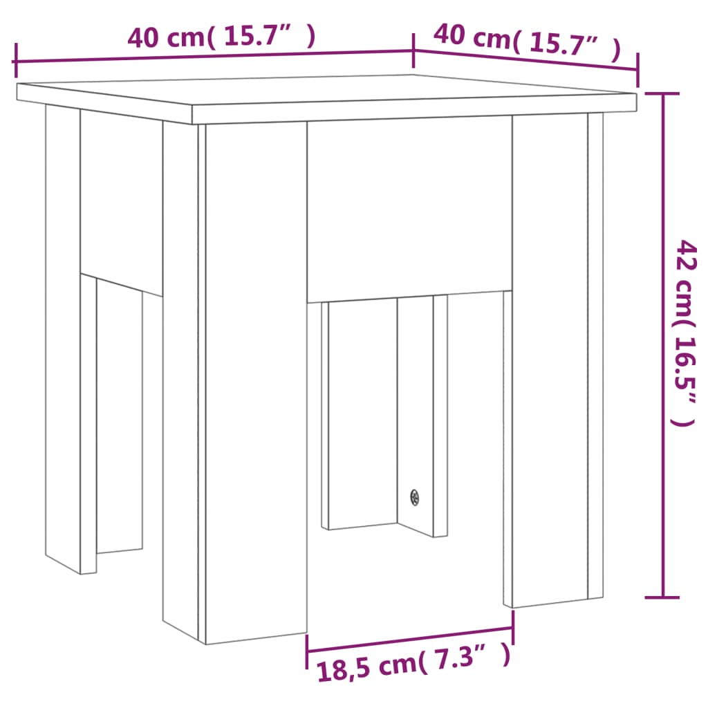 vidaXL Konferenčný stolík biely 40x40x42 cm drevotrieska