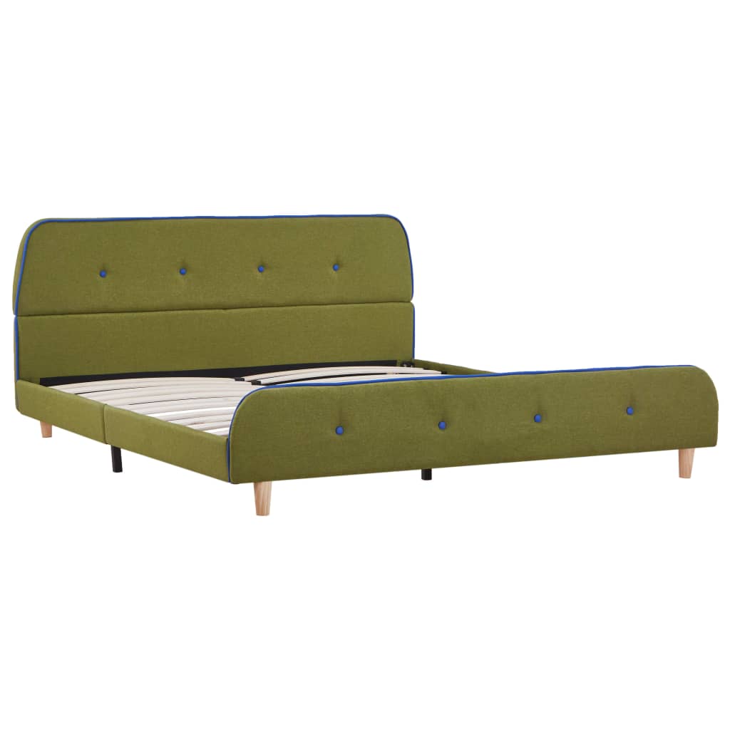 vidaXL Rám postele zelený 140x200 cm látkový