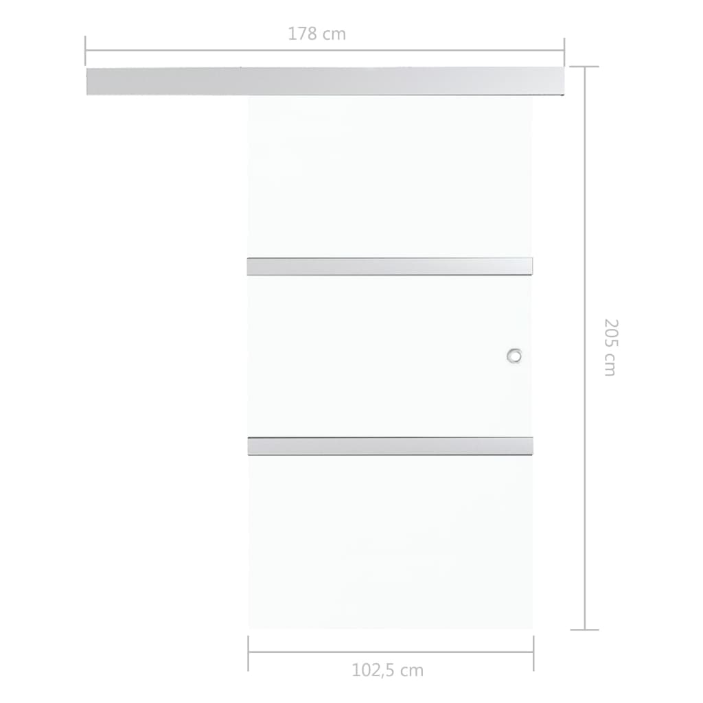 vidaXL Posuvné dvere ESG sklo a hliník 102,5x205 cm strieborné