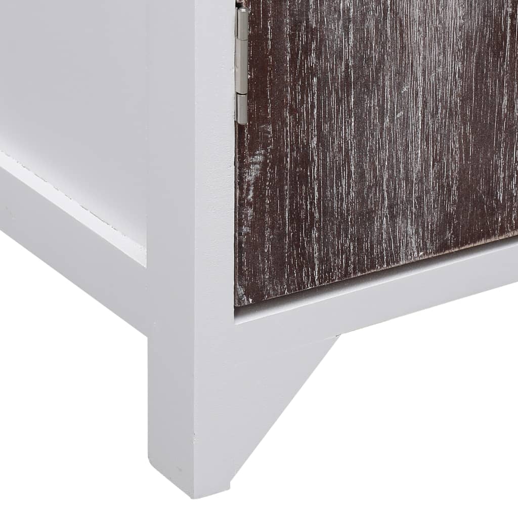 vidaXL Skrinka do kúpeľne bielo-hnedá 46x24x116 cm drevo paulovnie