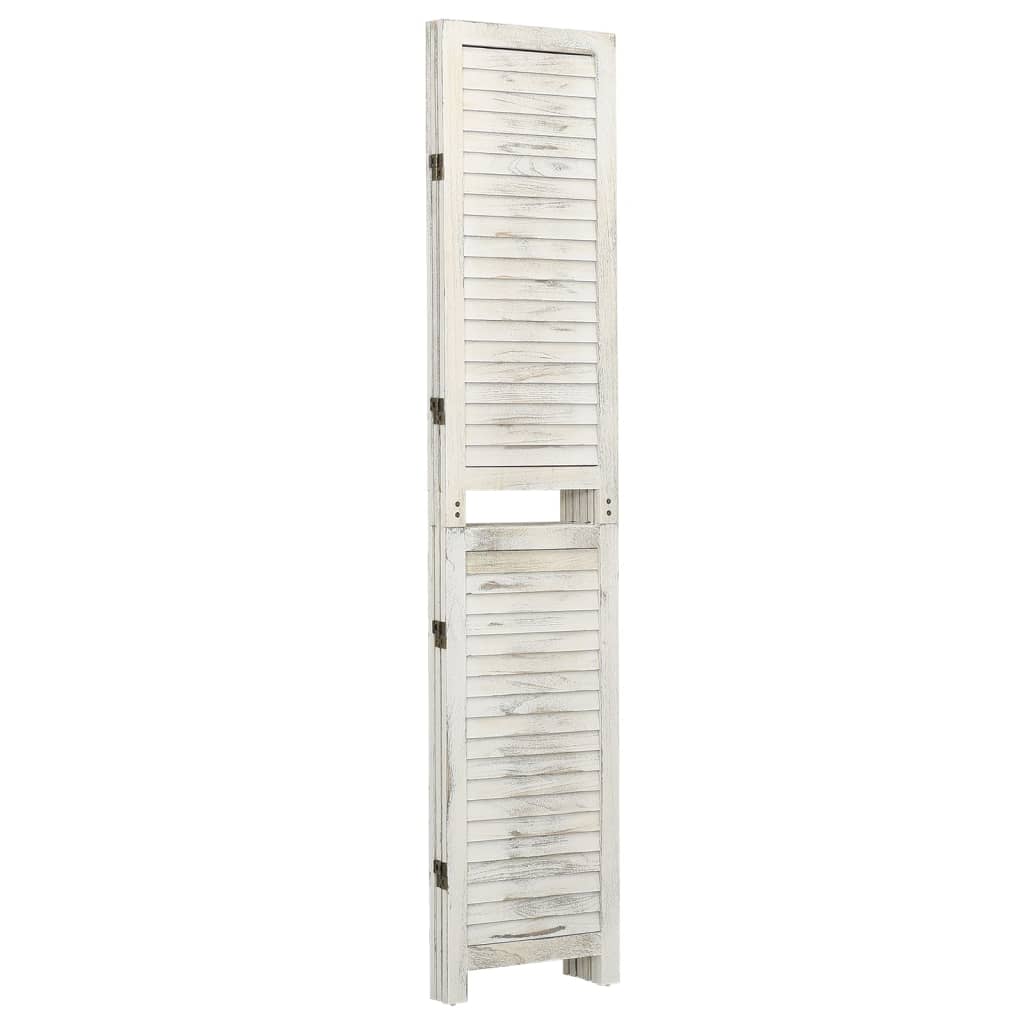 vidaXL 3-panelový paraván starožitný biely 105x165 cm drevený