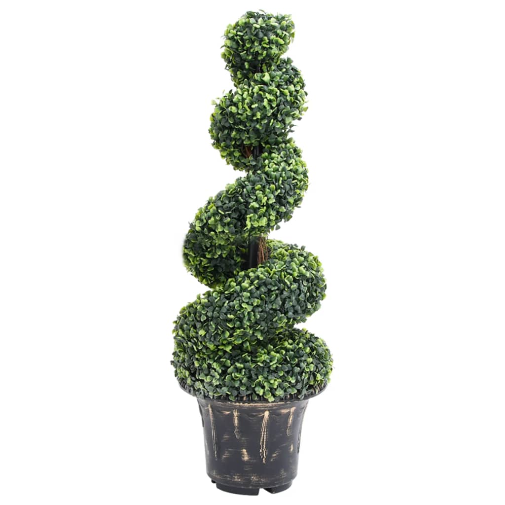 vidaXL Umelý krušpán v tvare špirály s kvetináčom zelený 100 cm
