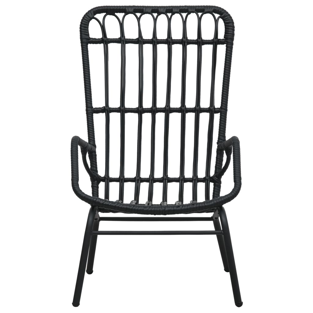 vidaXL Záhradná stolička, polyratan, čierna
