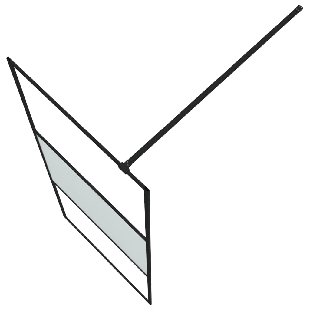 vidaXL Sprchová zástena čierna 80x195 cm polopriehľadné ESG sklo