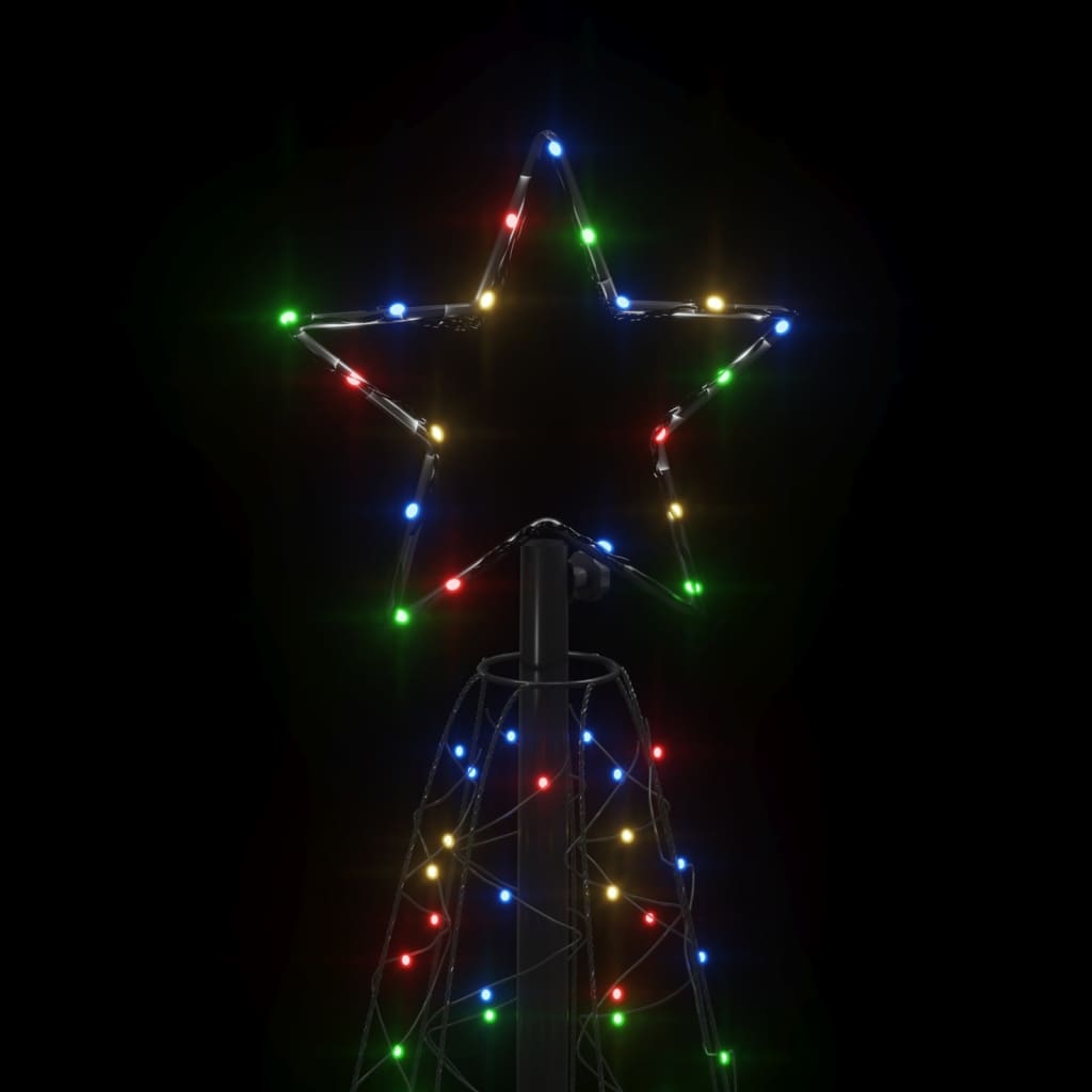 vidaXL Vianočný stromček, kužeľ, farebný 200 LED 70x180 cm
