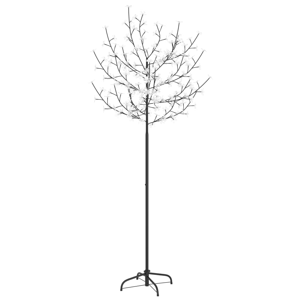 vidaXL Vianočný stromček 200 LED teplé biele svetlo kvety čerešne 180 cm