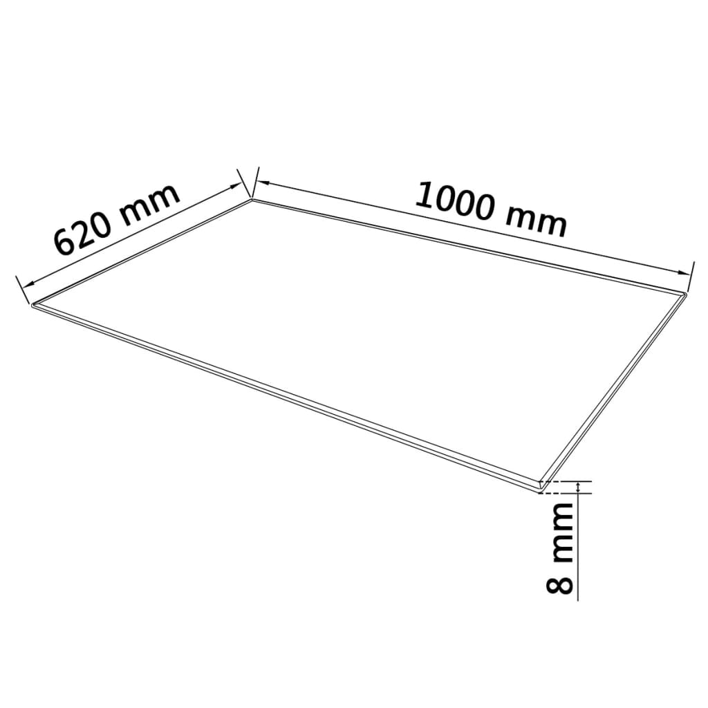 vidaXL Stolová doska z tvrdeného skla, obdĺžniková, 1000x620 mm