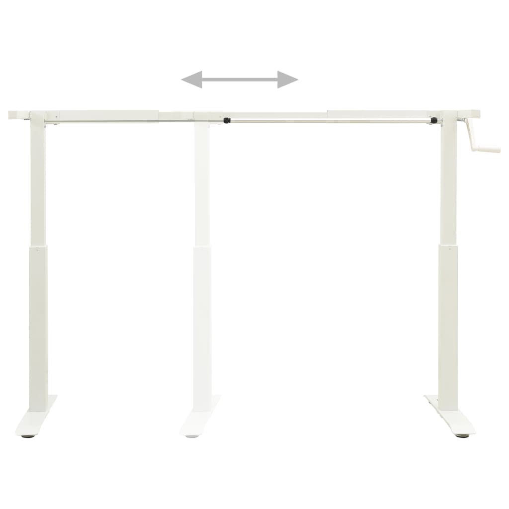 vidaXL Výškovo nastaviteľný rám stola ručne ovládaný biely