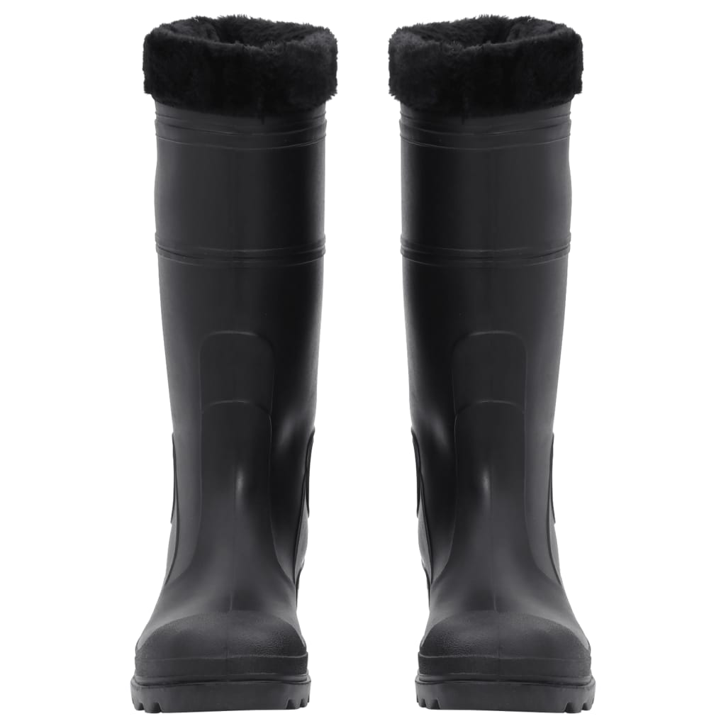 vidaXL Topánky do dažďa s vyberateľnými ponožkami čierne veľk. 43 PVC