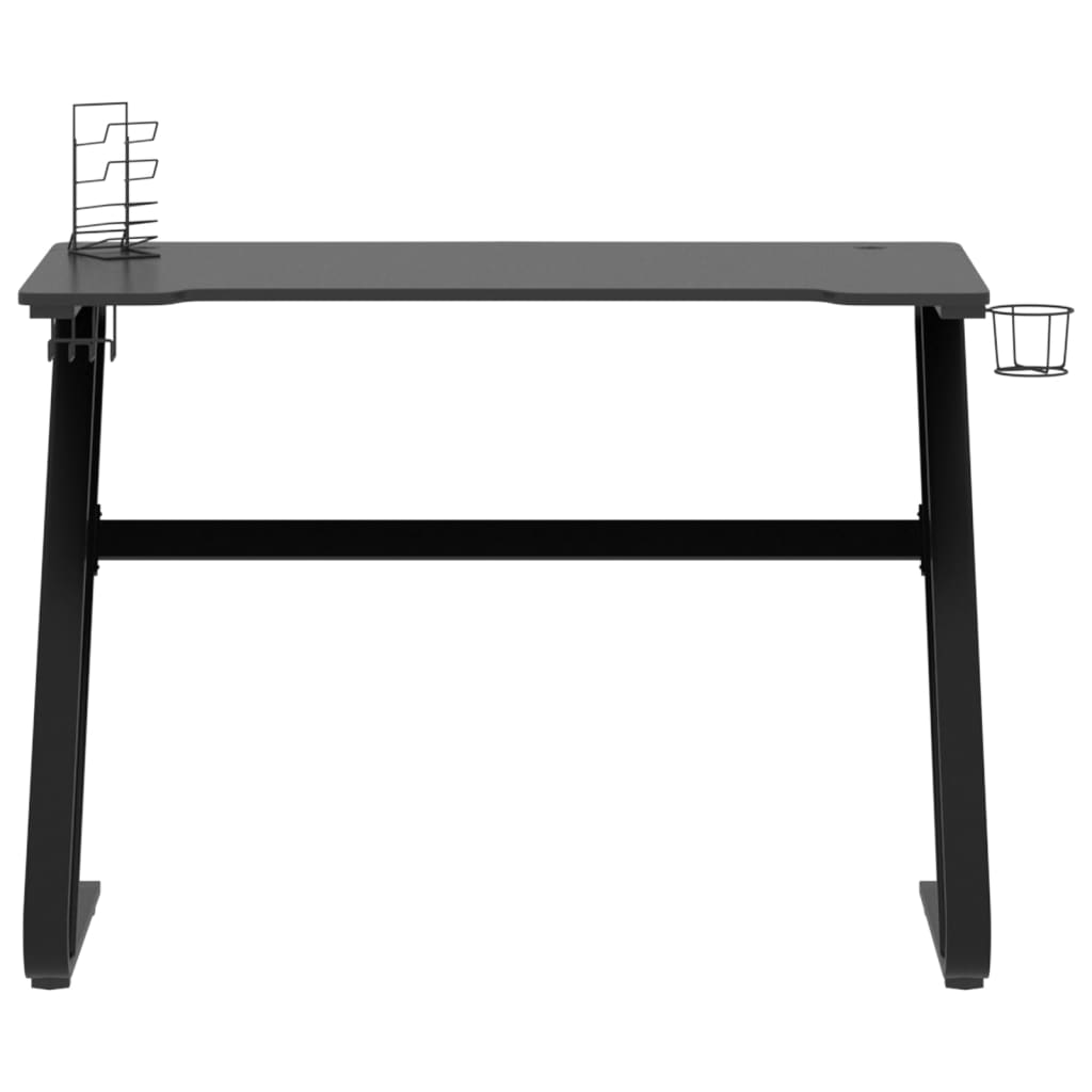 vidaXL Herný stôl s nohami v tvare ZZ čierny 110x60x75 cm