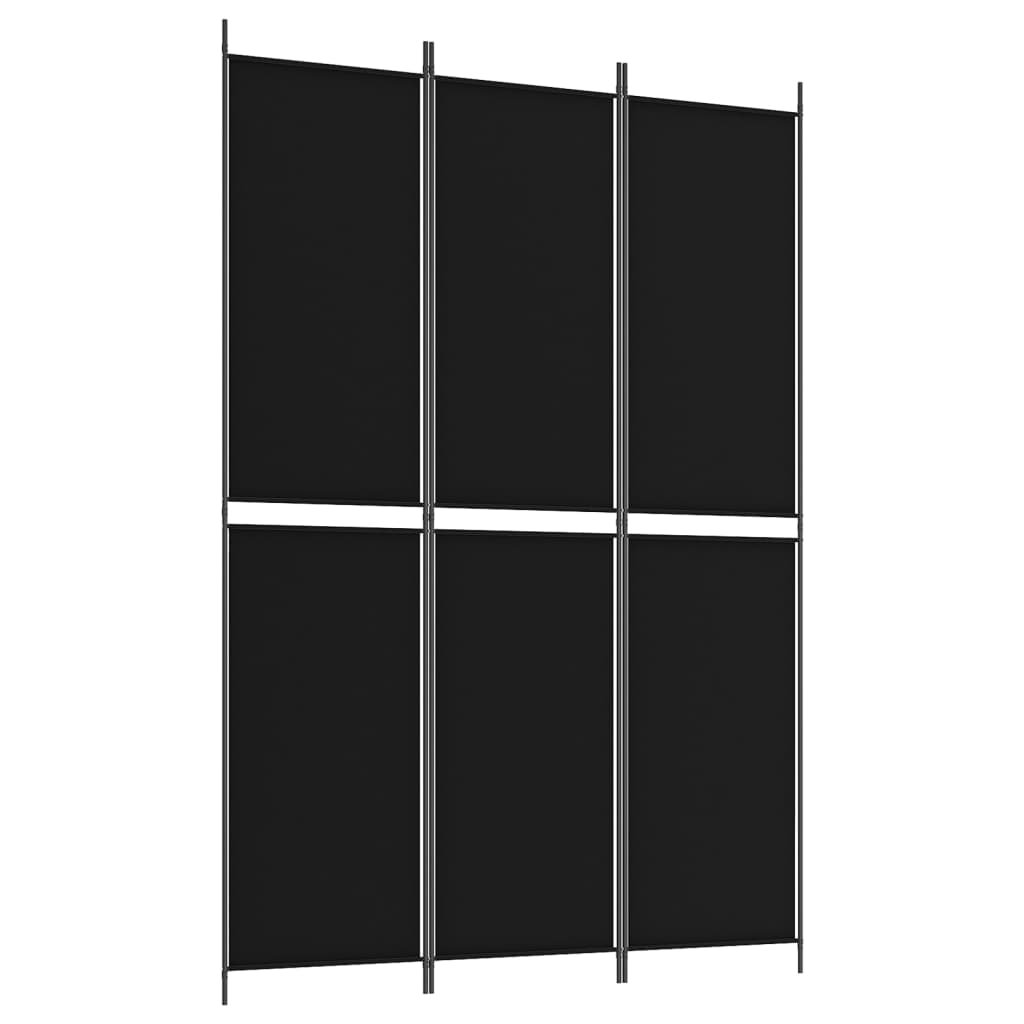vidaXL 3-panelový paraván čierny 150x220 cm látkový
