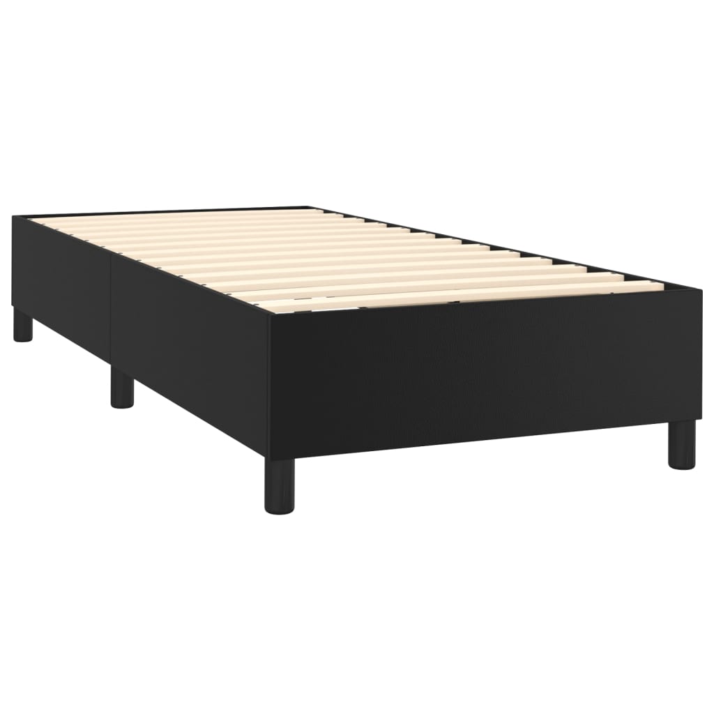 vidaXL Boxspring posteľ s matracom a LED čierna 90x190 cm umelá koža