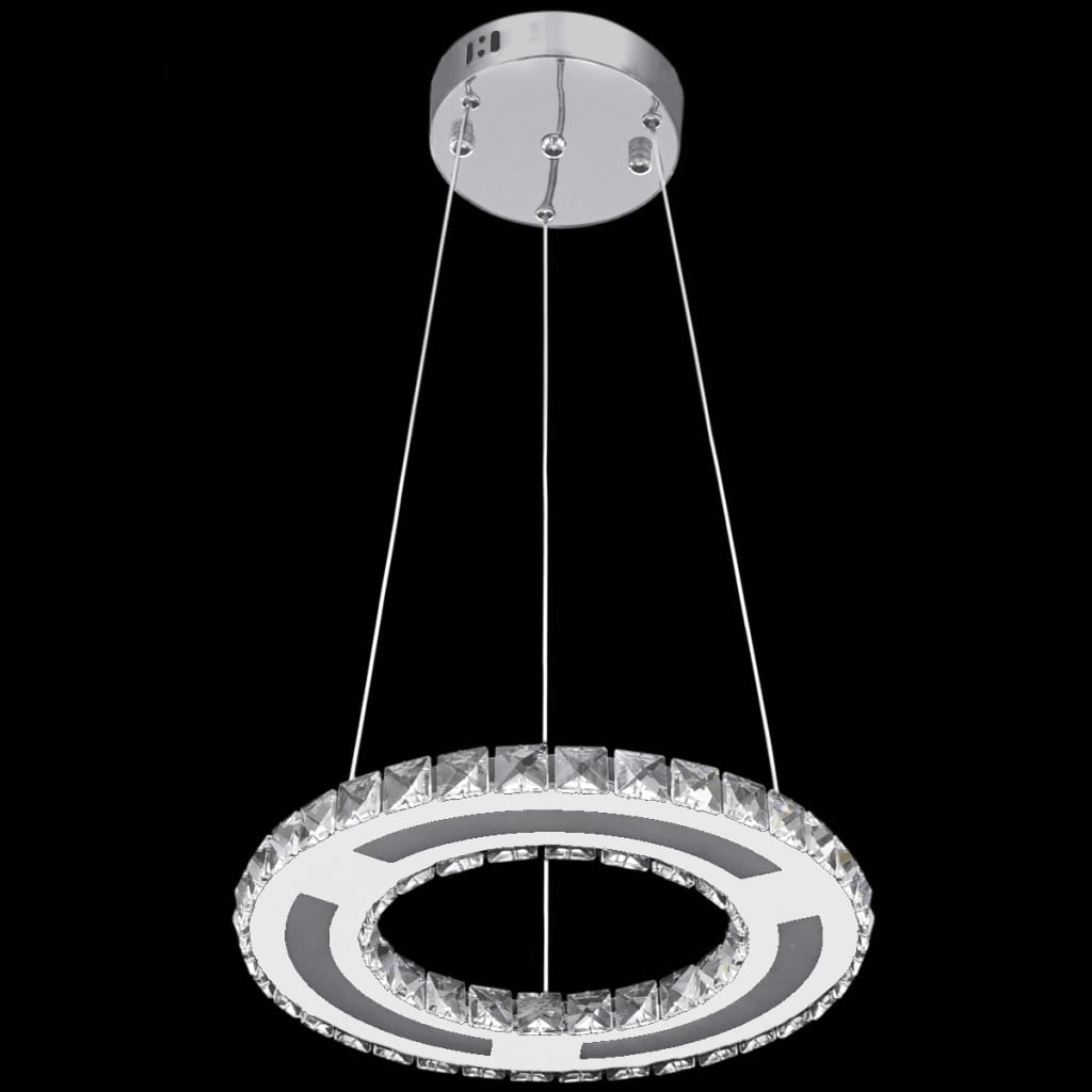 Krištáľová závesná LED lampa v tvare kruhu 13 W