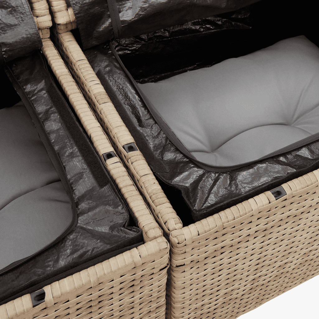 vidaXL 6-dielna záhr.sedacia súprava s vankúšmi mix béžovej polyratan