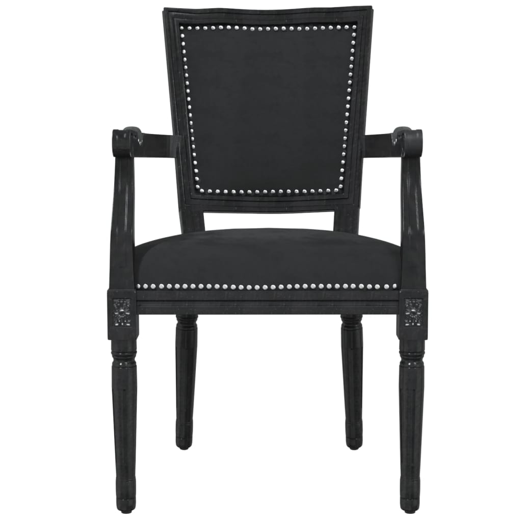 vidaXL Jedálenská stolička čierna zamatová