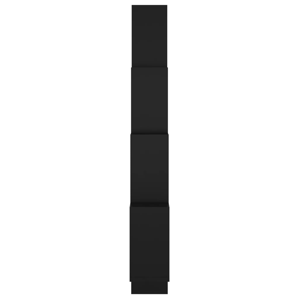 vidaXL Nástenná polica, kocky, čierna 90x15x119 cm, kompozitné drevo