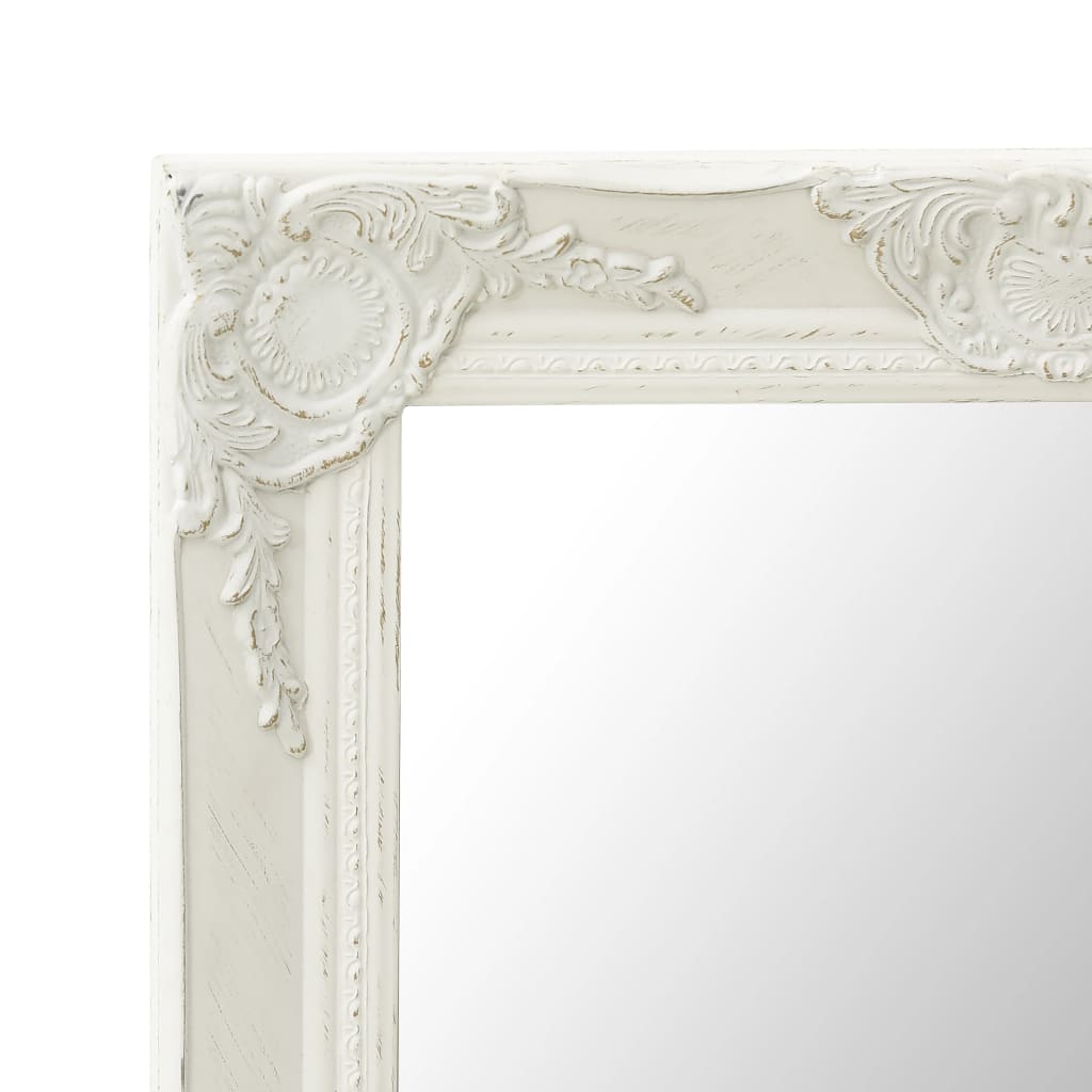 vidaXL Nástenné zrkadlo v barokovom štýle 50x80 cm biele