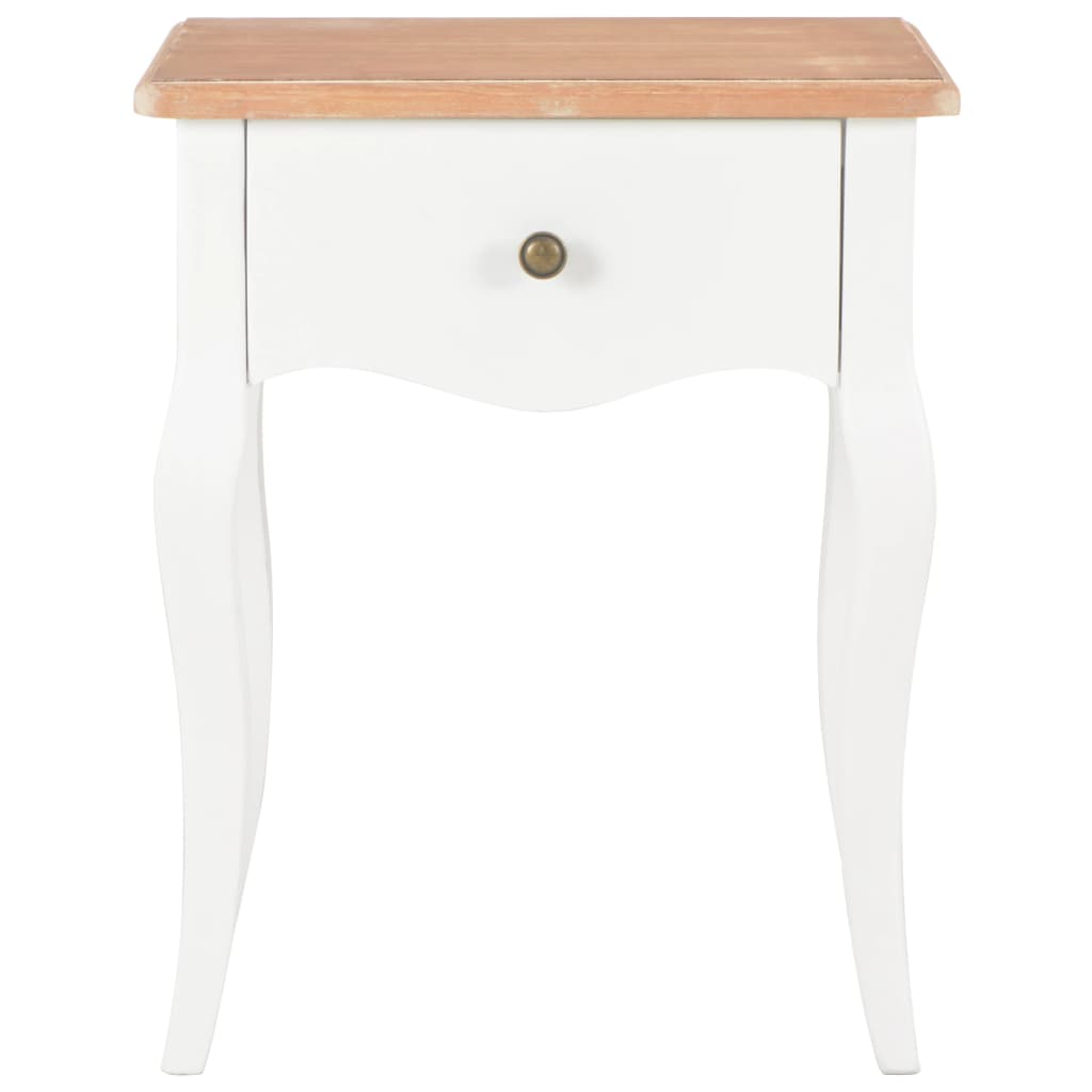 vidaXL Nočný stolík bielo-hnedý 40x30x50 cm masívne borovicové drevo