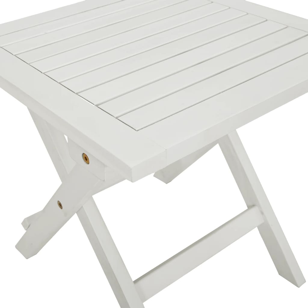 vidaXL Záhradné ležadlo so stolíkom biele akáciový masív