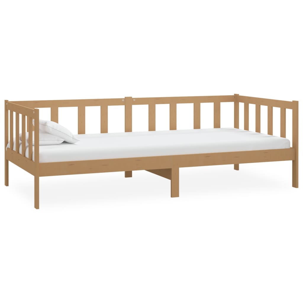 vidaXL Denná posteľ s matracom 90x200 cm, medová, borovicový masív