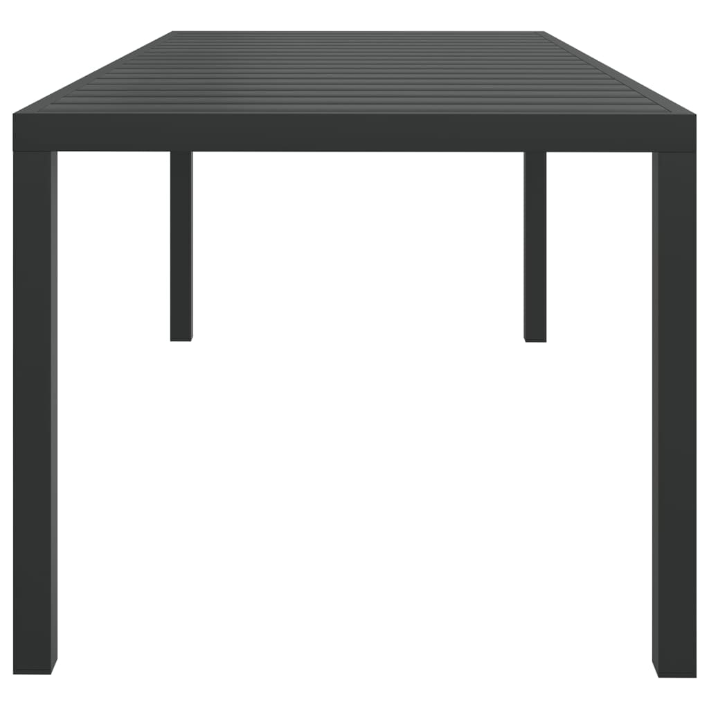 vidaXL Záhradný stôl, čierny 185x90x74 cm, hliník a WPC