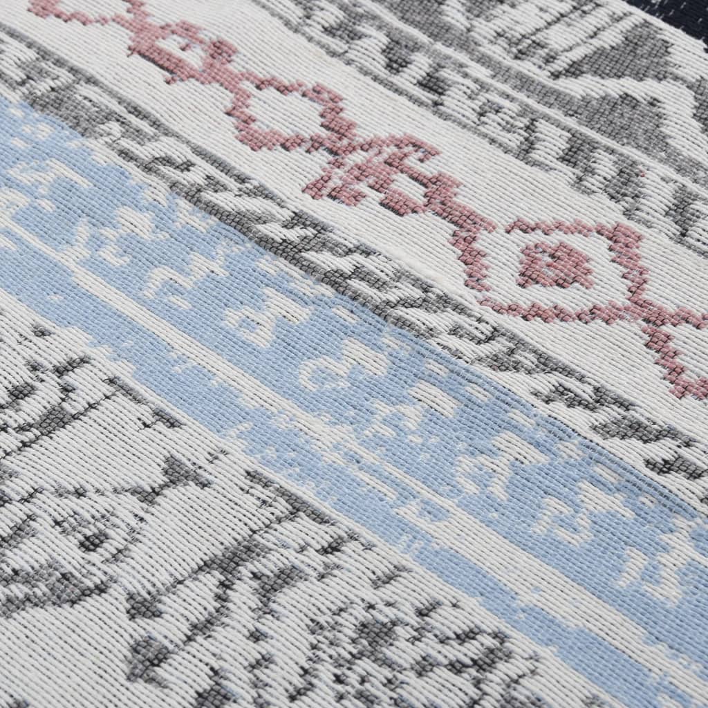 vidaXL Koberec ružový a modrý 120x180 cm bavlna
