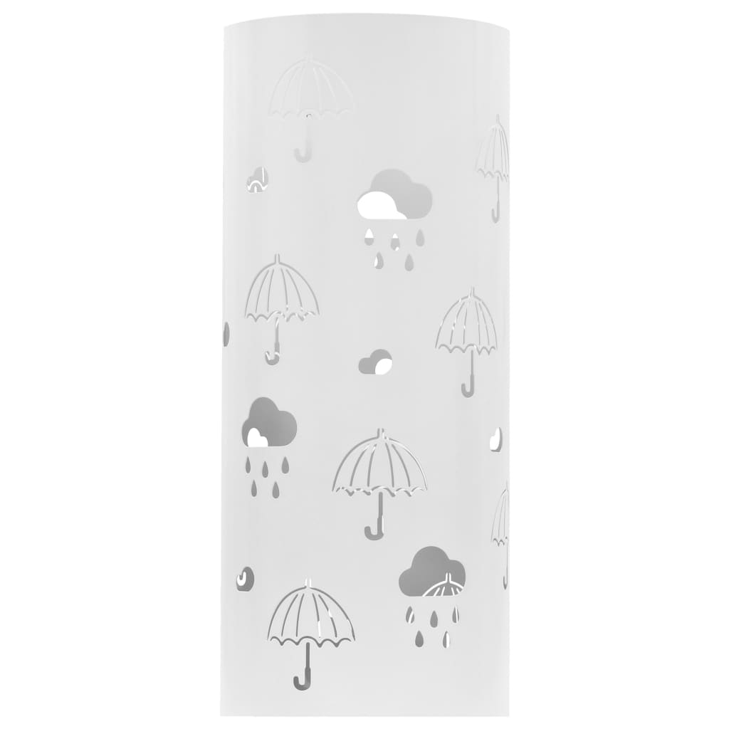vidaXL Oceľový stojan na dáždniky, biely