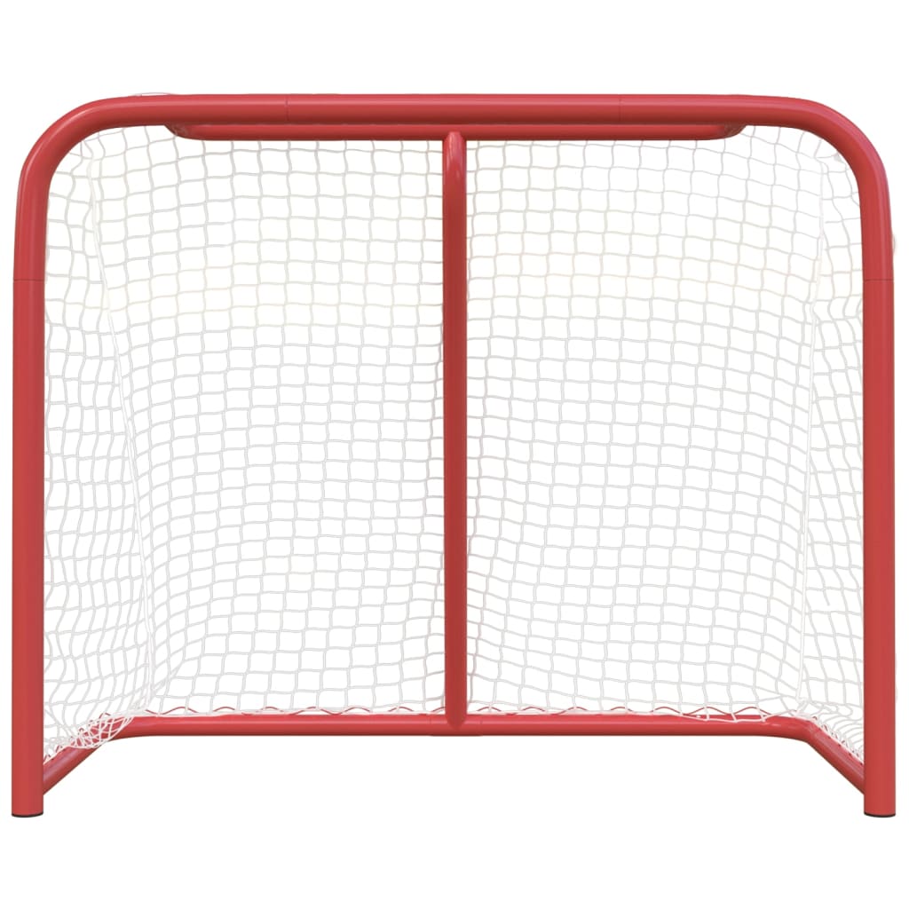 vidaXL Hokejová bránka červeno-biela 183x71x122 cm polyester