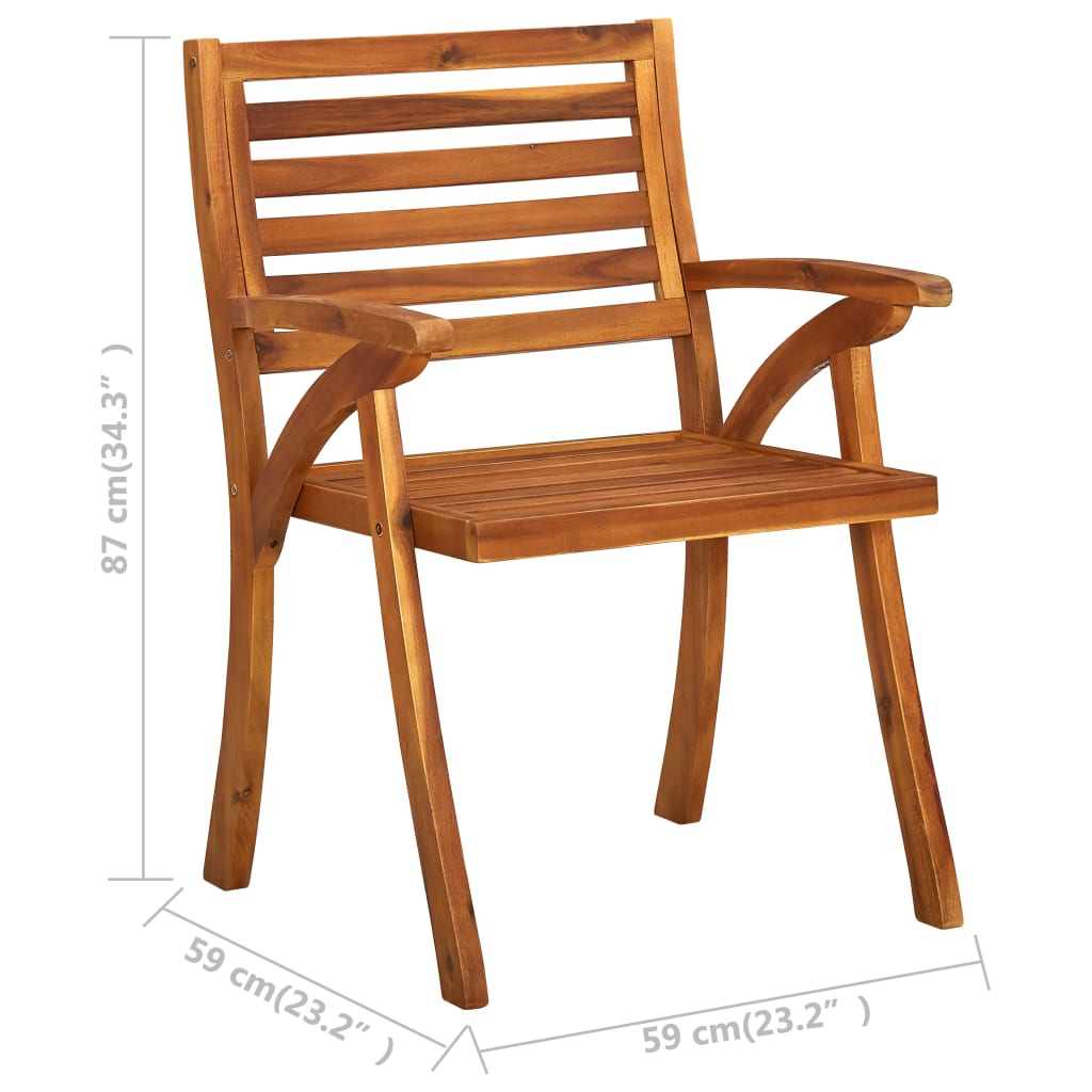 vidaXL Záhradné stoličky 3 ks akáciový masív