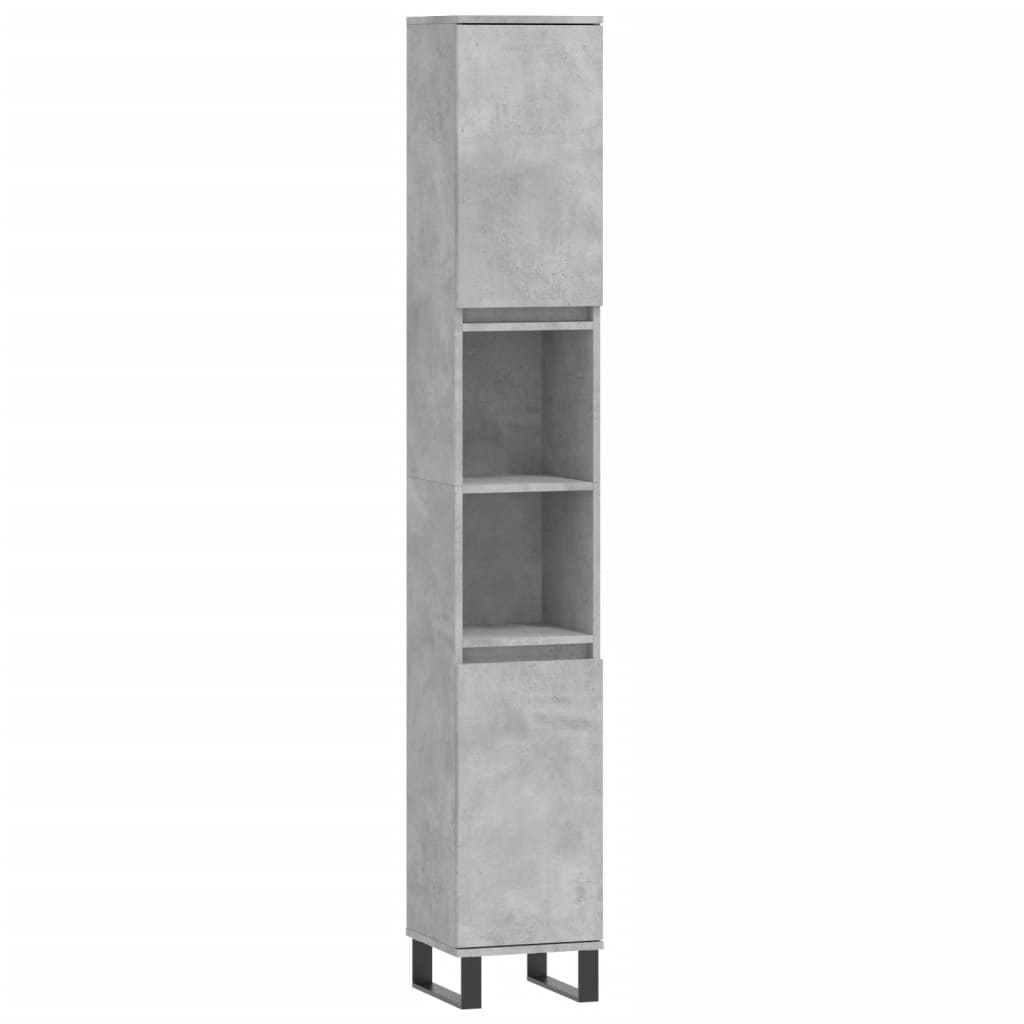vidaXL 3-dielna súprava kúpeľňových skriniek betónová kompozitné drevo