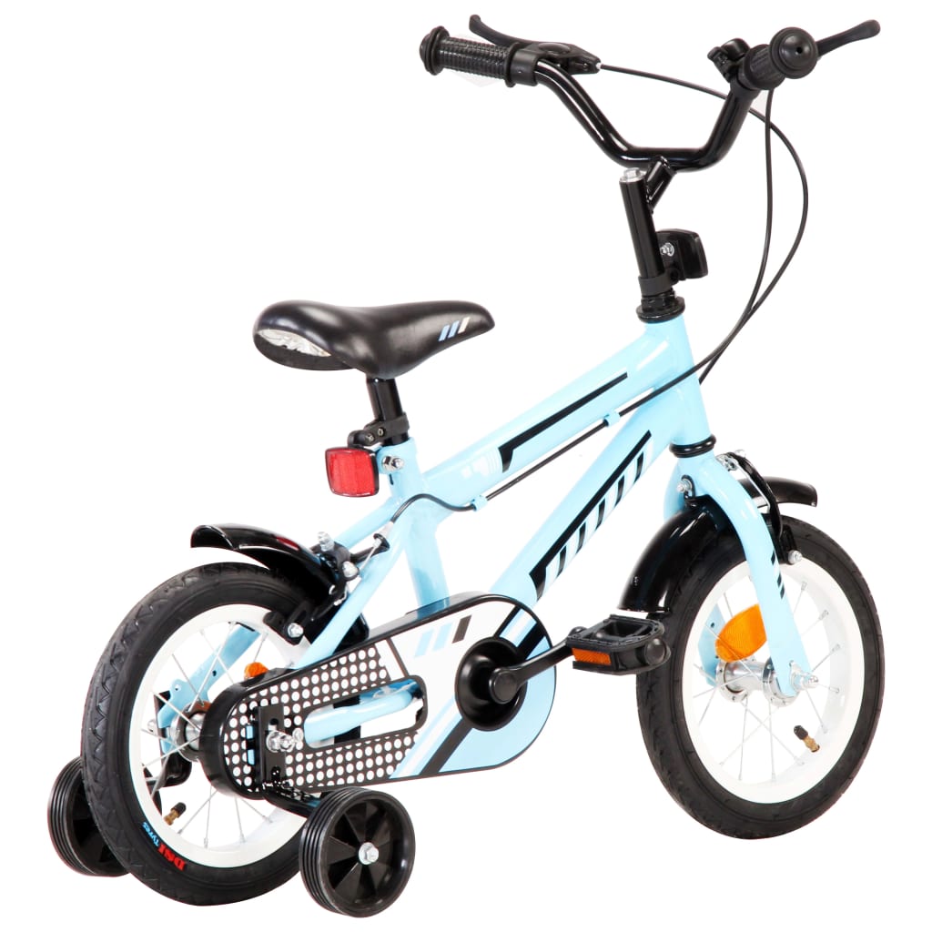 vidaXL Detský bicykel 12 palcový čierny a modrý