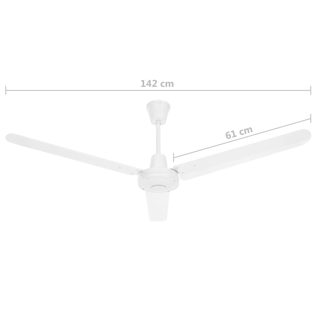 vidaXL Stropný ventilátor 142 cm biely